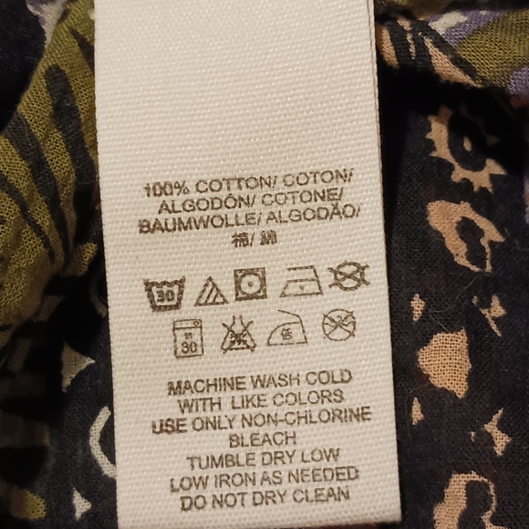 Free People Hold On Tight Gause Hooded Top SzXS Green/Black Oversized - Picture 11 of 13